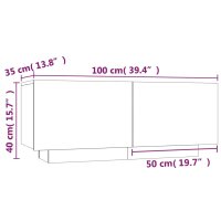 vidaXL Nachttisch R&auml;uchereiche 100x35x40 cm Holzwerkstoff