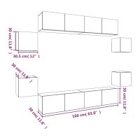 vidaXL 8-tlg. TV-Schrank-Set R&auml;uchereiche Holzwerkstoff