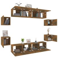 vidaXL 8-tlg. TV-Schrank-Set R&auml;uchereiche Holzwerkstoff