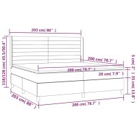 vidaXL Boxspringbett mit Matratze Schwarz 200x200 cm Stoff