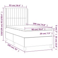 vidaXL Boxspringbett mit Matratze Blau 90x190 cm Stoff