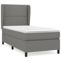 vidaXL Boxspringbett mit Matratze Dunkelgrau 80x200 cm Stoff