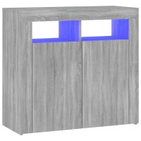 vidaXL Sideboard mit LED-Beleuchtung Grau Sonoma 80x35x75 cm