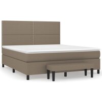 vidaXL Boxspringbett mit Matratze Taupe 180x200 cm Stoff