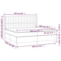 vidaXL Boxspringbett mit Matratze Hellgrau 200x200 cm Stoff