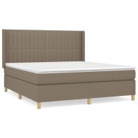 vidaXL Boxspringbett mit Matratze Taupe 180x200 cm Stoff