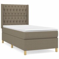 vidaXL Boxspringbett mit Matratze Taupe 90x190 cm Stoff