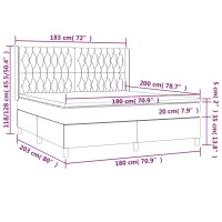 vidaXL Boxspringbett mit Matratze Creme 180x200 cm Stoff