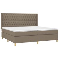 WOWONA Boxspringbett mit Matratze Taupe 200x200 cm Stoff