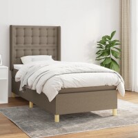 vidaXL Boxspringbett mit Matratze Taupe 80x200 cm Stoff