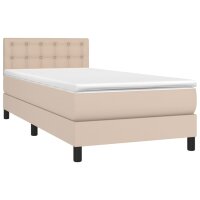 vidaXL Boxspringbett mit Matratze Cappuccino-Braun 80x200cm Kunstleder