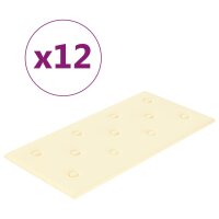 vidaXL Wandpaneele 12 Stk. Creme 60x30 cm Kunstleder 2,16...