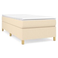 vidaXL Boxspringbett mit Matratze Creme 100x200 cm Stoff