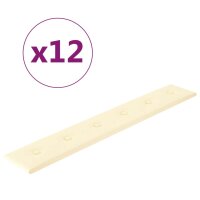 vidaXL Wandpaneele 12 Stk. Creme 90x15 cm Kunstleder 1,62 m&sup2;