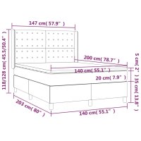 vidaXL Boxspringbett mit Matratze Creme 140x200 cm Stoff