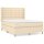 vidaXL Boxspringbett mit Matratze Creme 140x200 cm Stoff