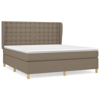 vidaXL Boxspringbett mit Matratze Taupe 180x200 cm Stoff