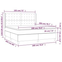 vidaXL Boxspringbett mit Matratze Hellgrau 180x200 cm Stoff