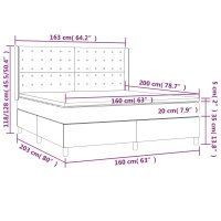 vidaXL Boxspringbett mit Matratze Creme 160x200 cm Stoff