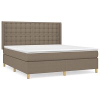 vidaXL Boxspringbett mit Matratze Taupe 180x200 cm Stoff