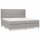 vidaXL Boxspringbett mit Matratze Hellgrau 200x200 cm Stoff