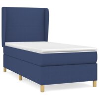 WOWONA Boxspringbett mit Matratze Blau 80x200 cm Stoff