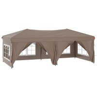 vidaXL Partyzelt Faltbar mit Seitenwänden Taupe 3x6 m