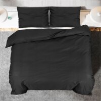 vidaXL Bettw&auml;sche-Set Schwarz 155x220 cm Baumwolle