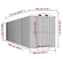 vidaXL Ger&auml;teschuppen Dunkelbraun 192x772x223 cm Verzinkter Stahl