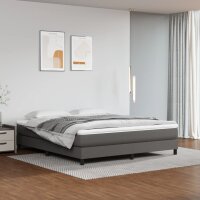 vidaXL Boxspringbett mit Matratze Grau 180x200 cm Kunstleder