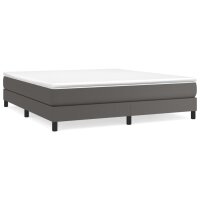 vidaXL Boxspringbett mit Matratze Grau 180x200 cm Kunstleder