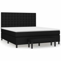 vidaXL Boxspringbett mit Matratze Schwarz 180x200 cm Stoff