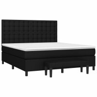 vidaXL Boxspringbett mit Matratze Schwarz 180x200 cm Stoff