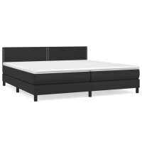 vidaXL Boxspringbett mit Matratze Schwarz 200x200 cm Kunstleder