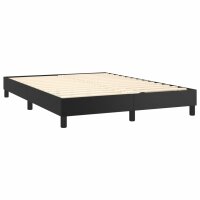 vidaXL Boxspringbett mit Matratze Schwarz 140x200 cm Kunstleder