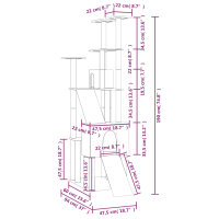 vidaXL Kratzbaum mit Sisal-Kratzs&auml;ulen Hellgrau 190 cm