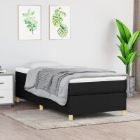 vidaXL Boxspringbett mit Matratze Schwarz 90x190 cm Stoff