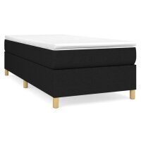 vidaXL Boxspringbett mit Matratze Schwarz 90x190 cm Stoff