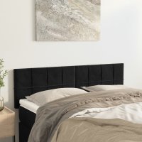 vidaXL Kopfteile 2 Stk. Schwarz 72x5x78/88 cm Samt