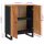 vidaXL Sideboard 60x33x75 cm Massivholz Akazie