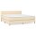 WOWONA Boxspringbett mit Matratze Creme 180x200 cm Stoff