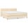 vidaXL Boxspringbett mit Matratze Creme 180x200 cm Stoff