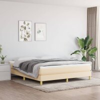 vidaXL Boxspringbett Creme 180x200 cm Stoff