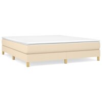 vidaXL Boxspringbett Creme 180x200 cm Stoff