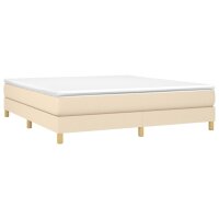 vidaXL Boxspringbett Creme 180x200 cm Stoff