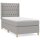 vidaXL Boxspringbett mit Matratze Hellgrau 90x190 cm Stoff