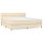 WOWONA Boxspringbett mit Matratze Creme 180x200 cm Stoff