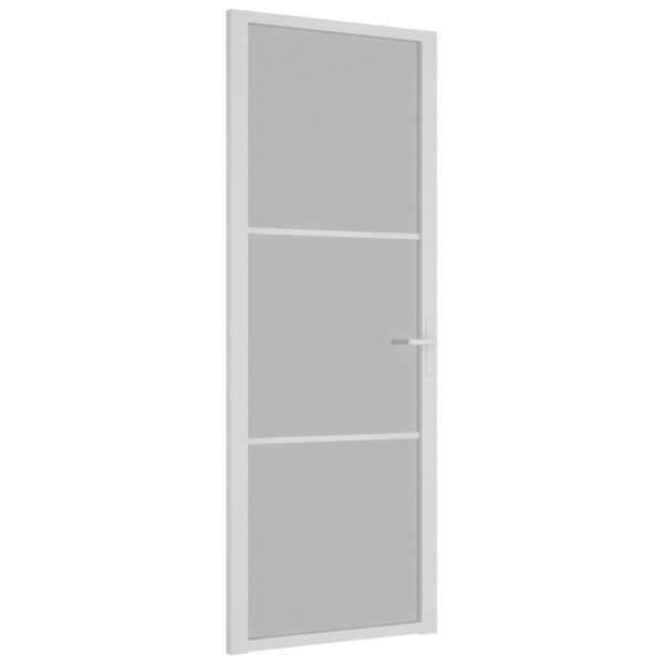 vidaXL Innent&uuml;r 76x201,5 cm Wei&szlig; Mattglas und Aluminium