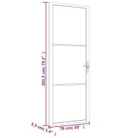 vidaXL Innent&uuml;r 76x201,5 cm Wei&szlig; Mattglas und Aluminium