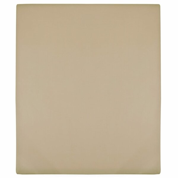 vidaXL Spannbettlaken Jersey Taupe 140x200 cm Baumwolle